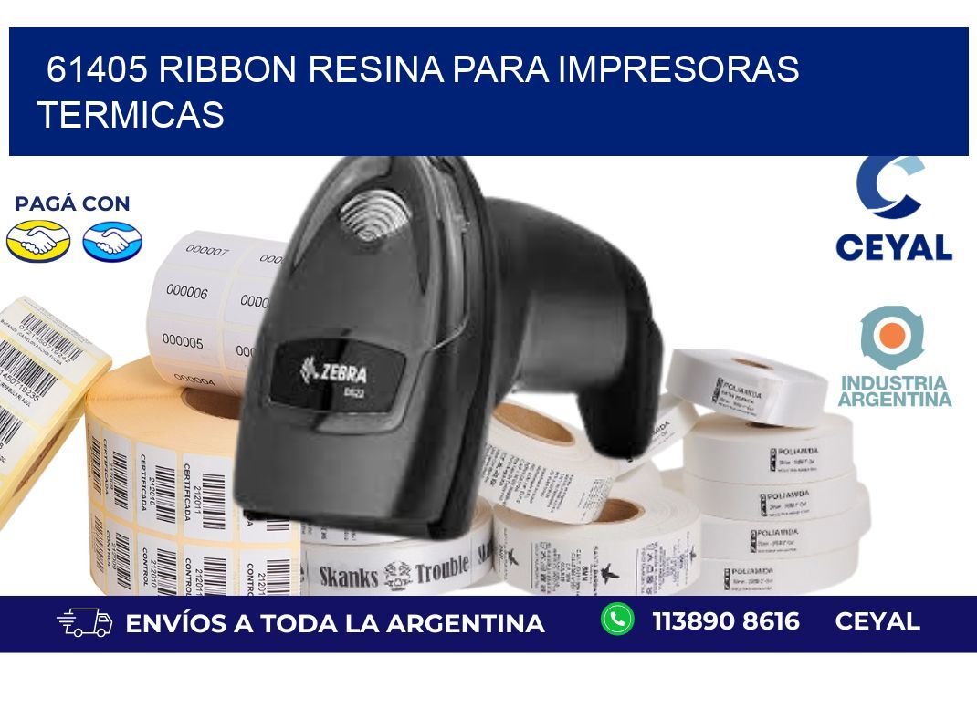 61405 ribbon resina para impresoras termicas