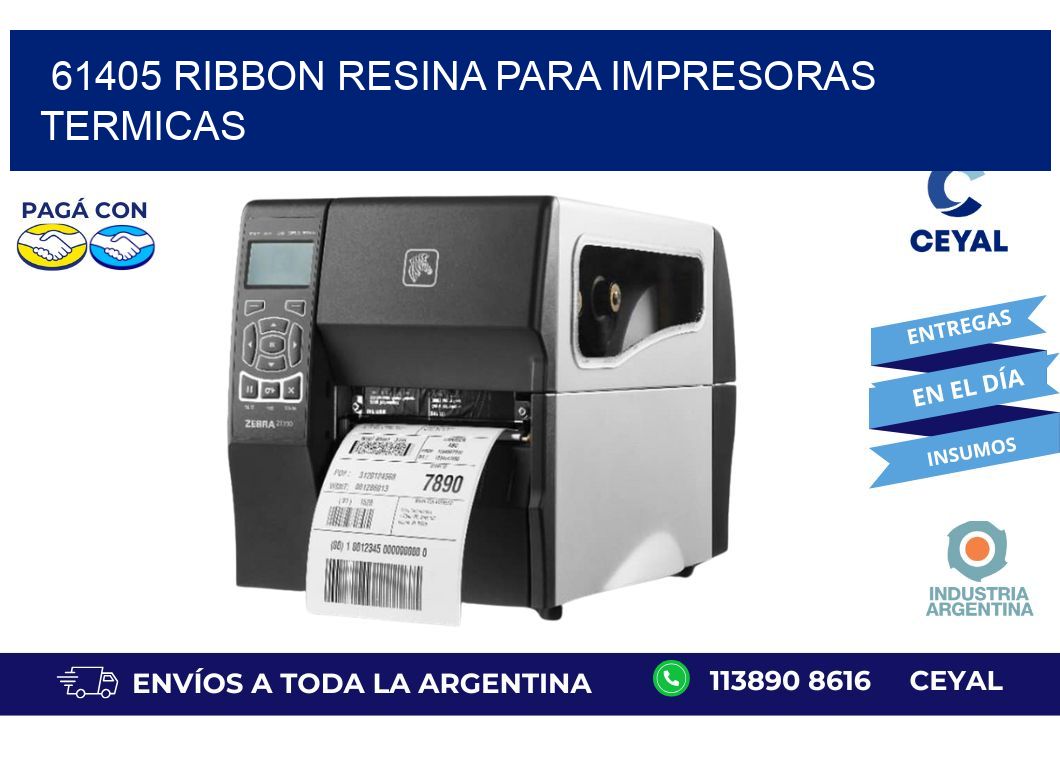 61405 ribbon resina para impresoras termicas