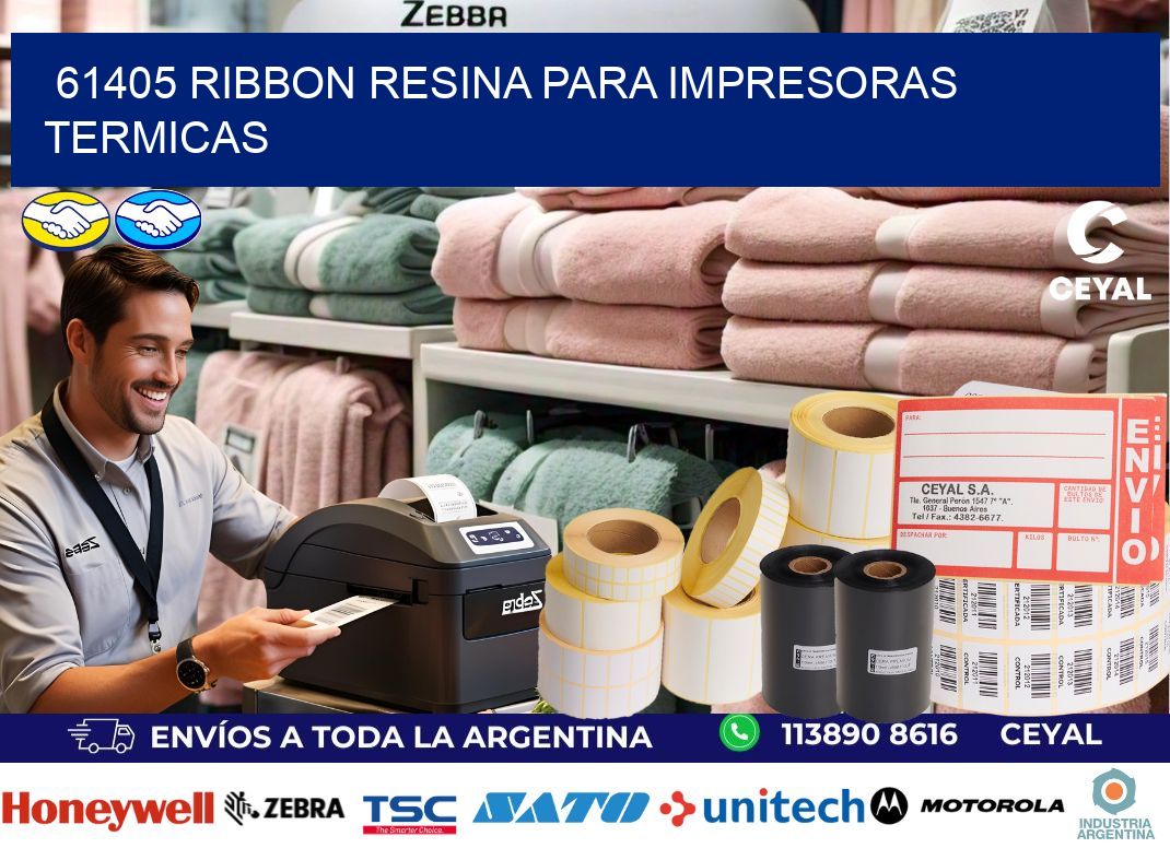 61405 ribbon resina para impresoras termicas
