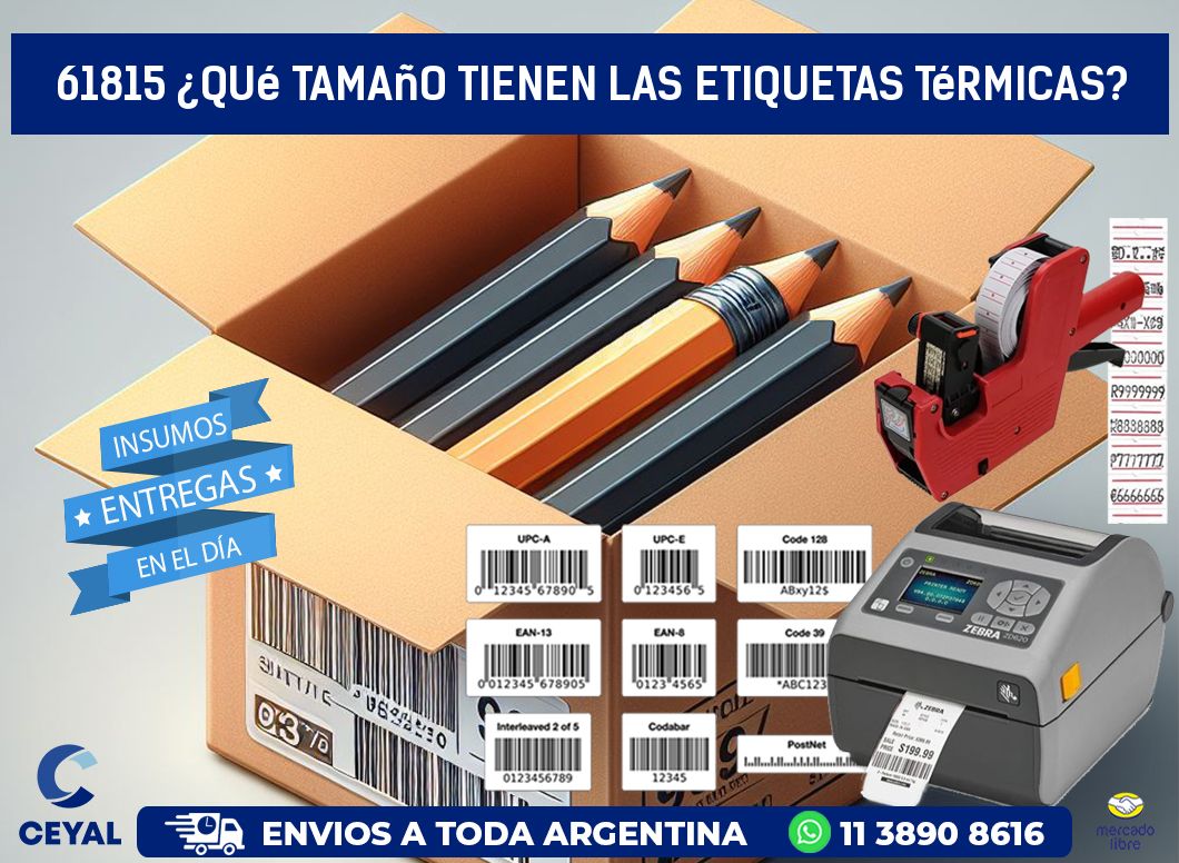 61815 ¿Qué tamaño tienen las etiquetas térmicas?