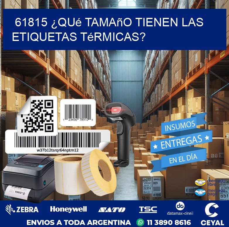 61815 ¿Qué tamaño tienen las etiquetas térmicas?