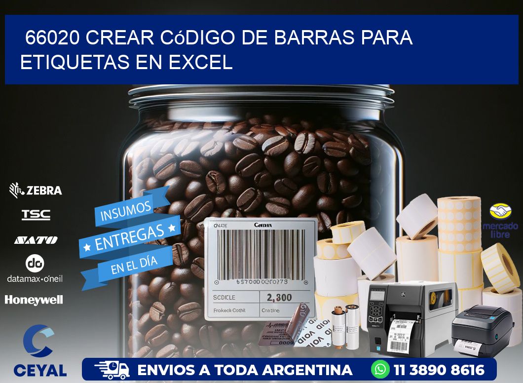 66020 Crear código de barras para etiquetas en Excel