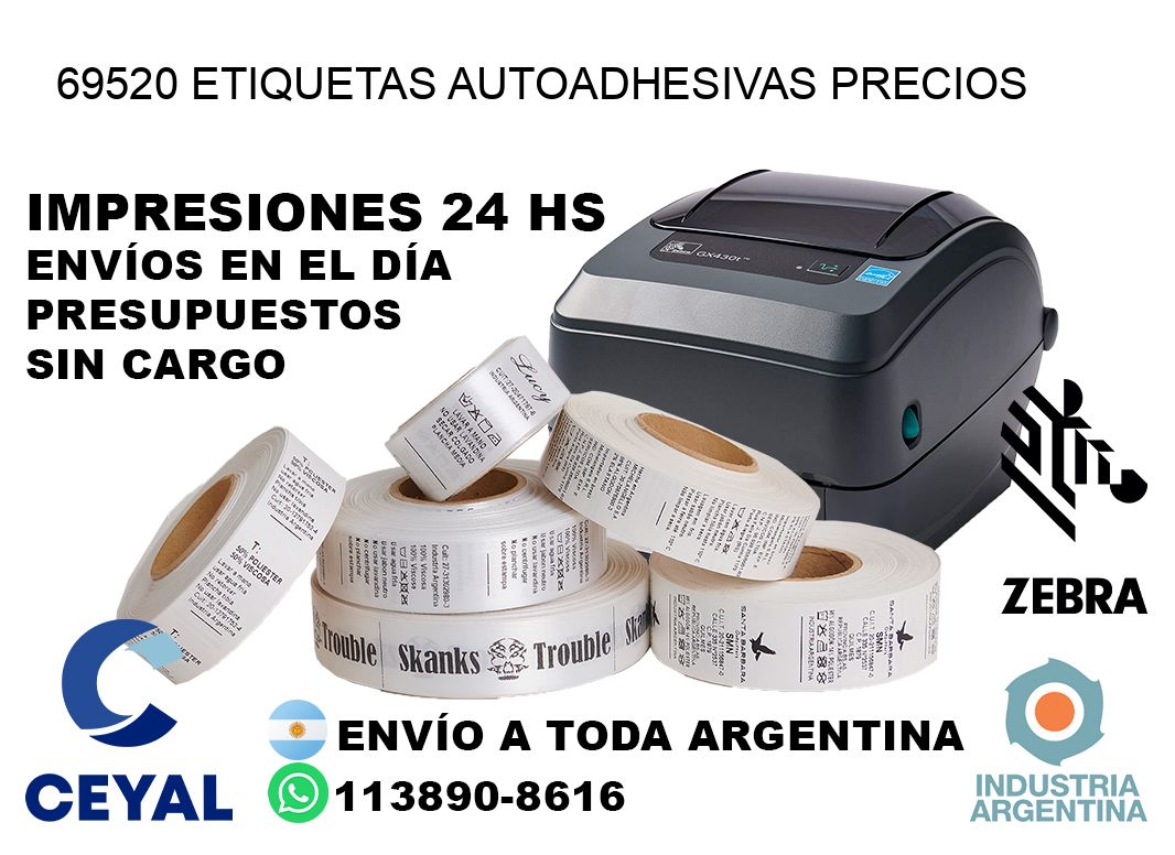 69520 Etiquetas autoadhesivas precios
