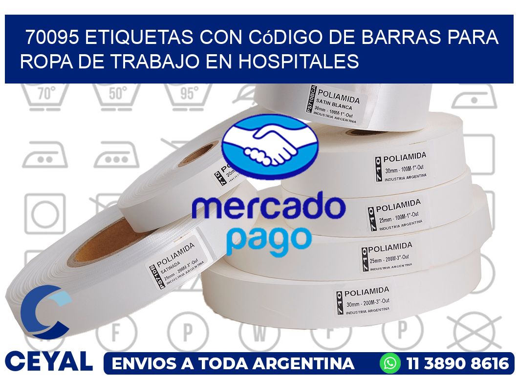 70095 Etiquetas con código de barras para ropa de trabajo en hospitales