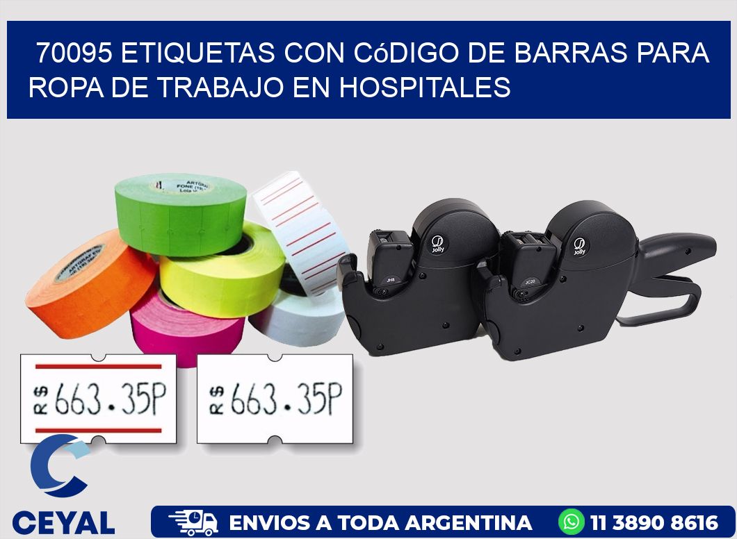 70095 Etiquetas con código de barras para ropa de trabajo en hospitales