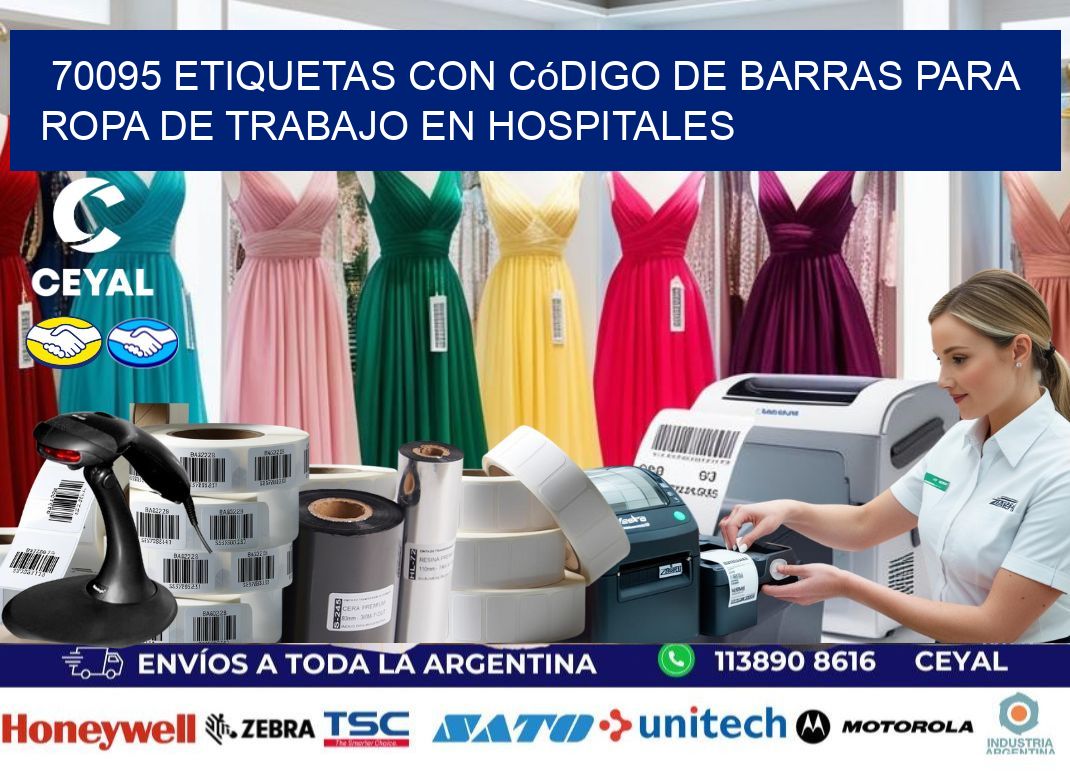 70095 Etiquetas con código de barras para ropa de trabajo en hospitales