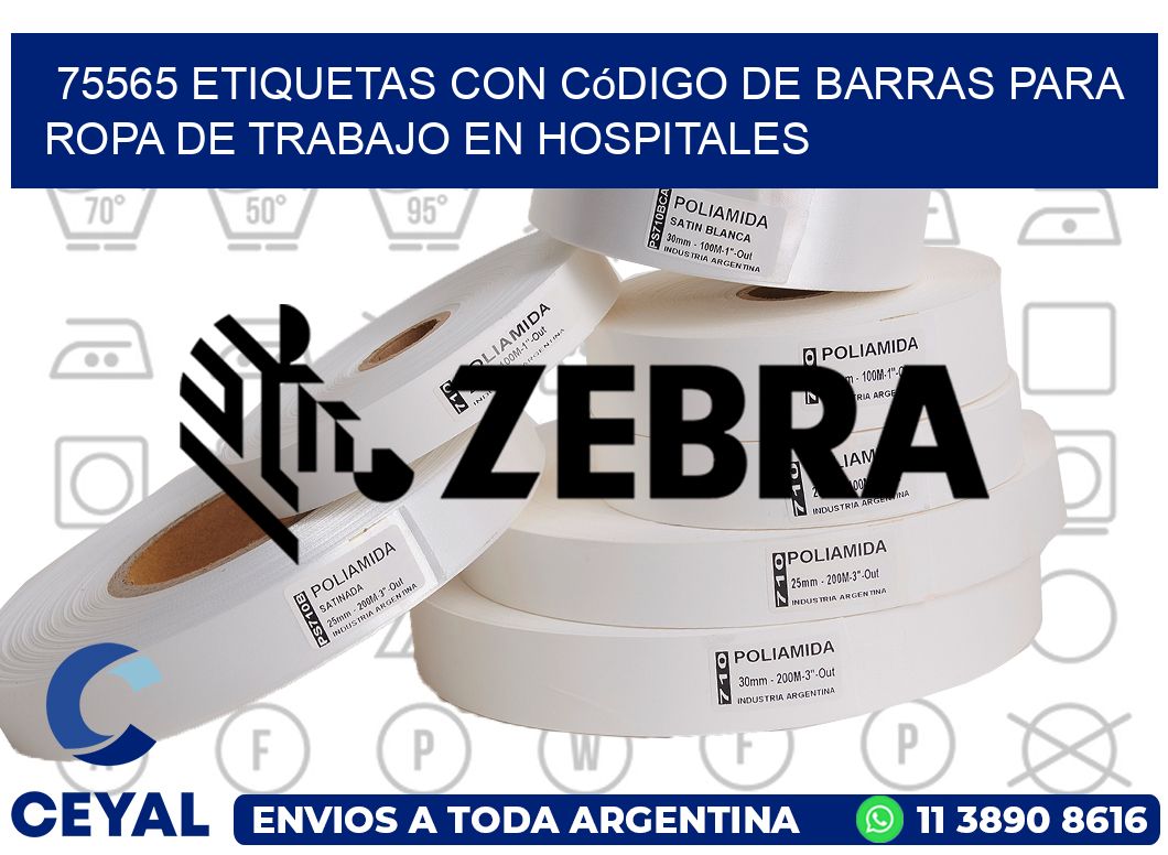 75565 Etiquetas con código de barras para ropa de trabajo en hospitales