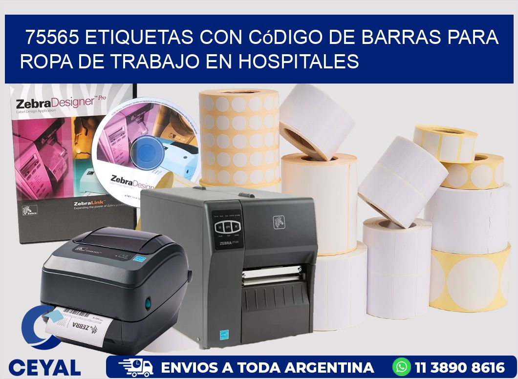 75565 Etiquetas con código de barras para ropa de trabajo en hospitales