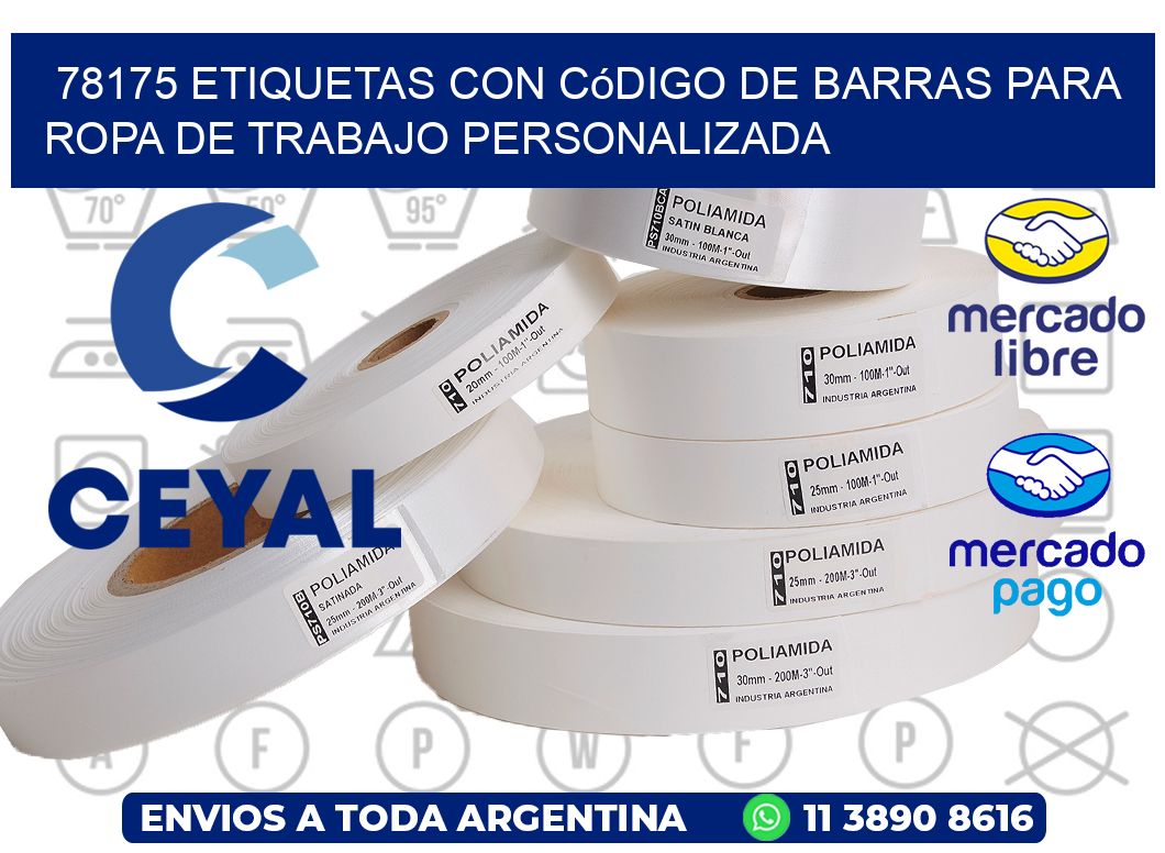 78175 Etiquetas con código de barras para ropa de trabajo personalizada