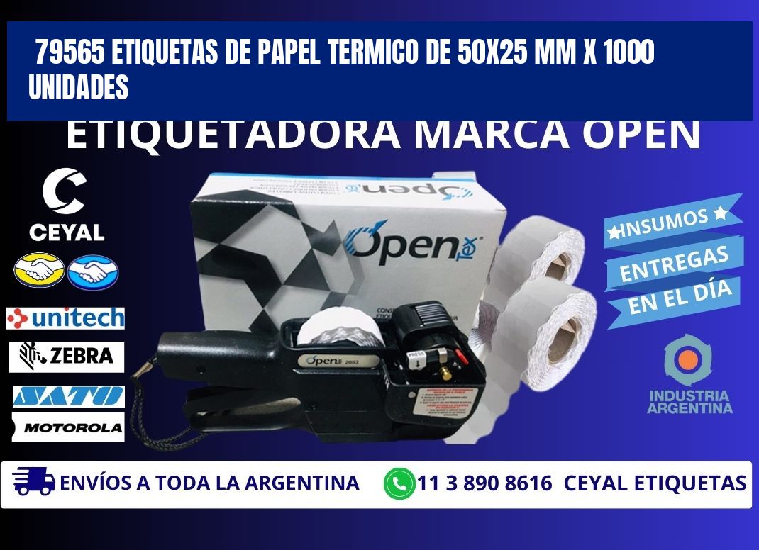 79565 Etiquetas De Papel Termico De 50x25 Mm X 1000 Unidades