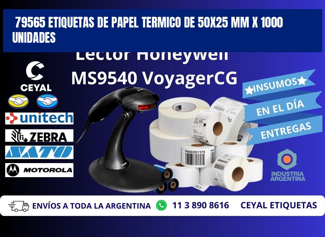 79565 Etiquetas De Papel Termico De 50x25 Mm X 1000 Unidades