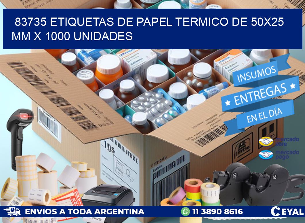 83735 Etiquetas De Papel Termico De 50x25 Mm X 1000 Unidades