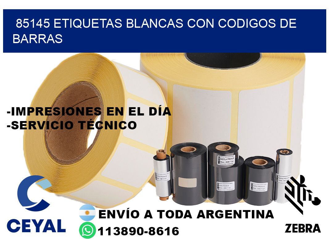 85145 etiquetas blancas con codigos de barras