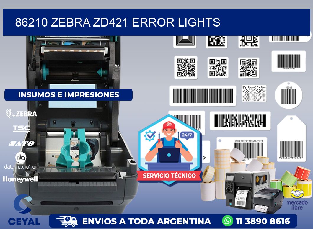 86210 Zebra ZD421 error lights