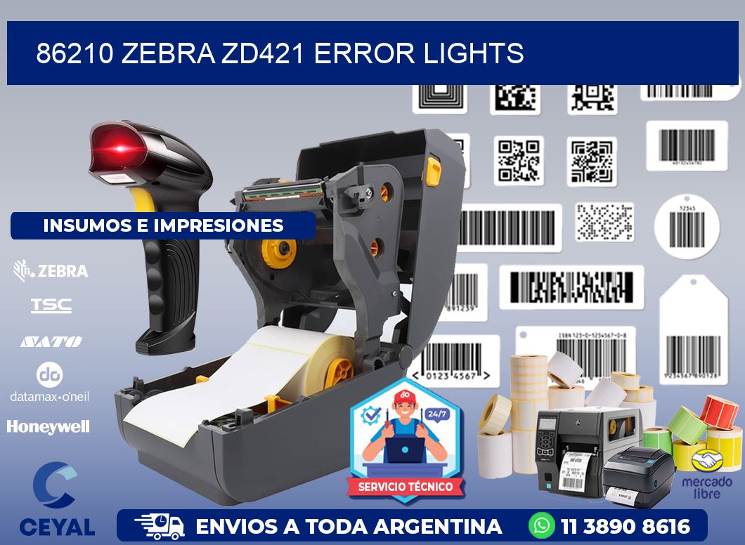 86210 Zebra ZD421 error lights