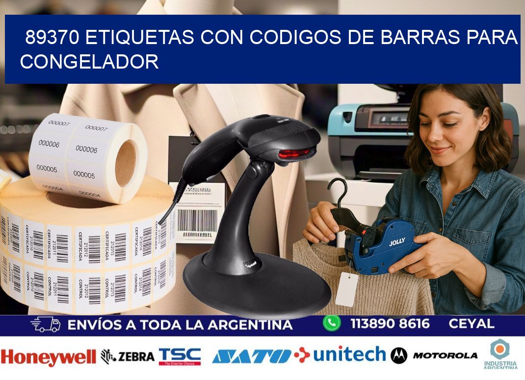 89370 Etiquetas con codigos de barras para congelador