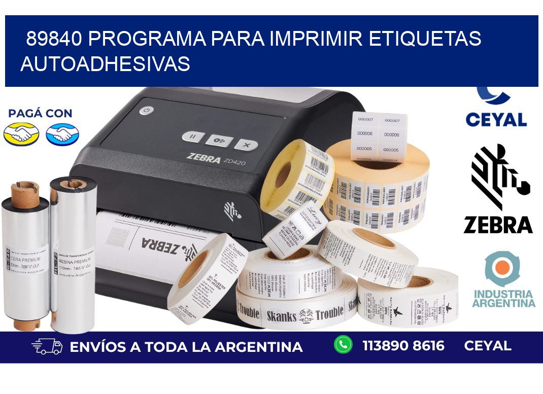 89840 Programa para imprimir etiquetas autoadhesivas