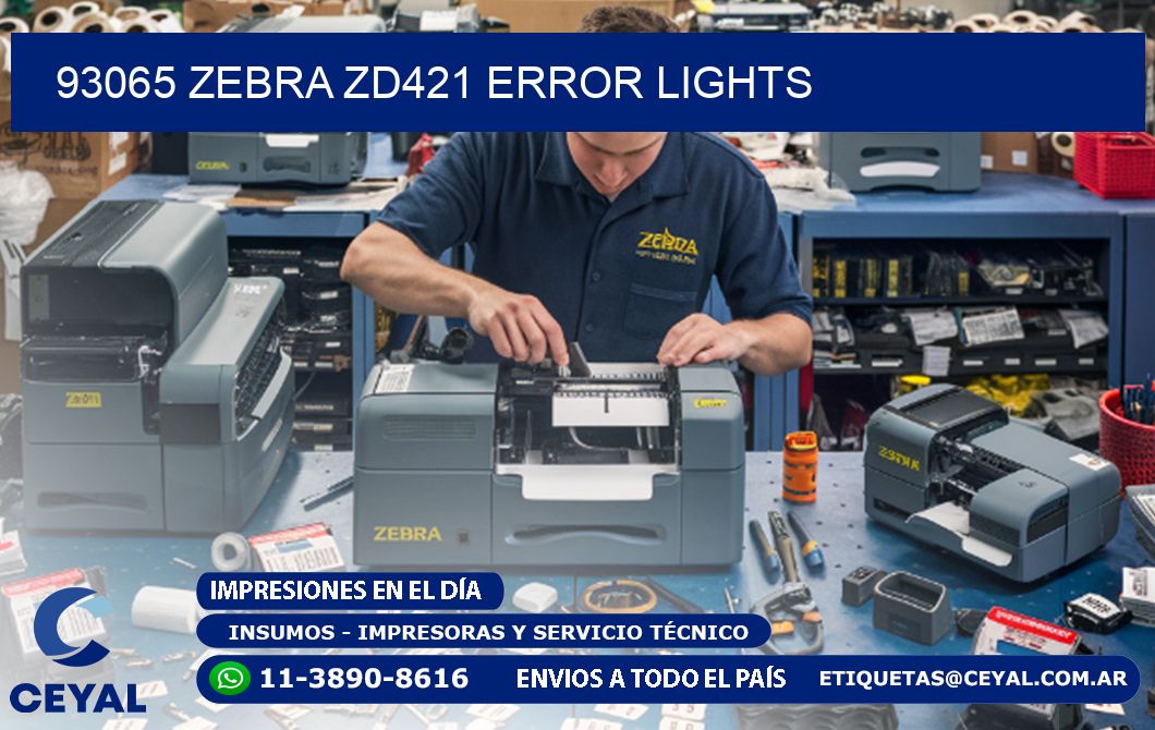 93065 Zebra ZD421 error lights