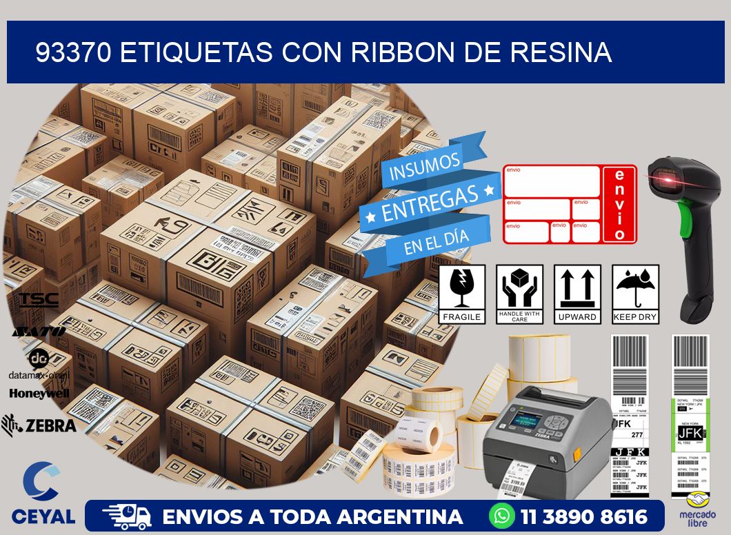 93370 etiquetas con ribbon de resina