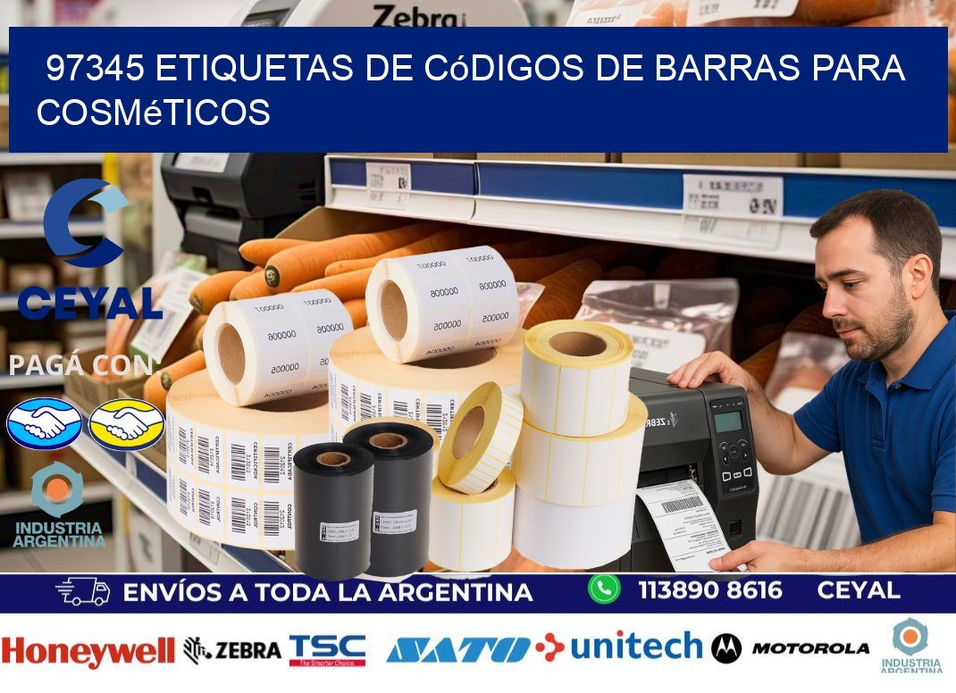 97345 etiquetas de códigos de barras para cosméticos