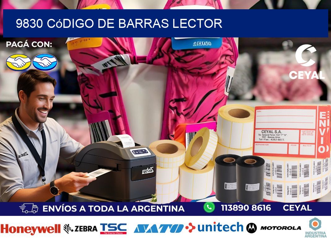 9830 Código de barras lector