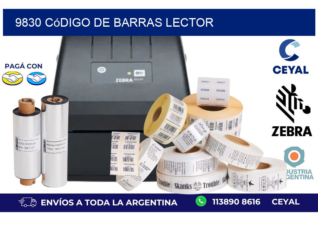 9830 Código de barras lector