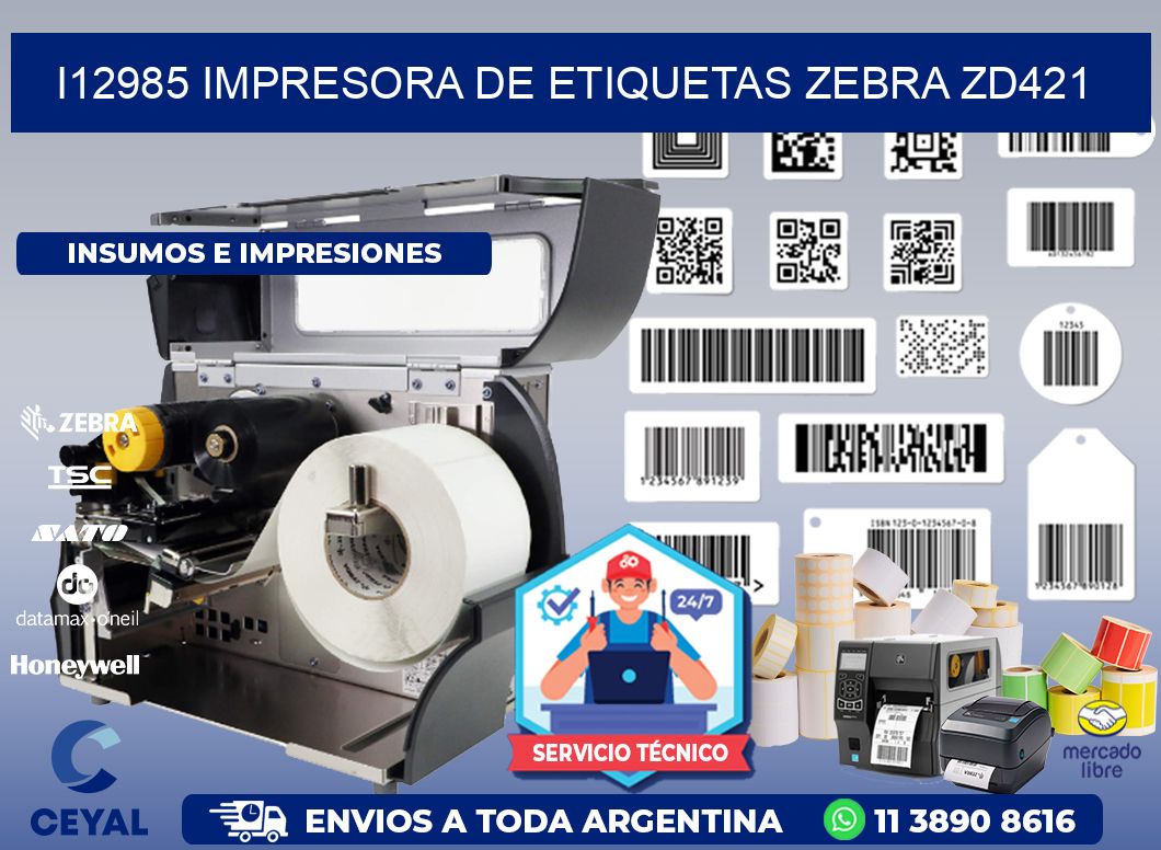 I12985 impresora de etiquetas Zebra ZD421