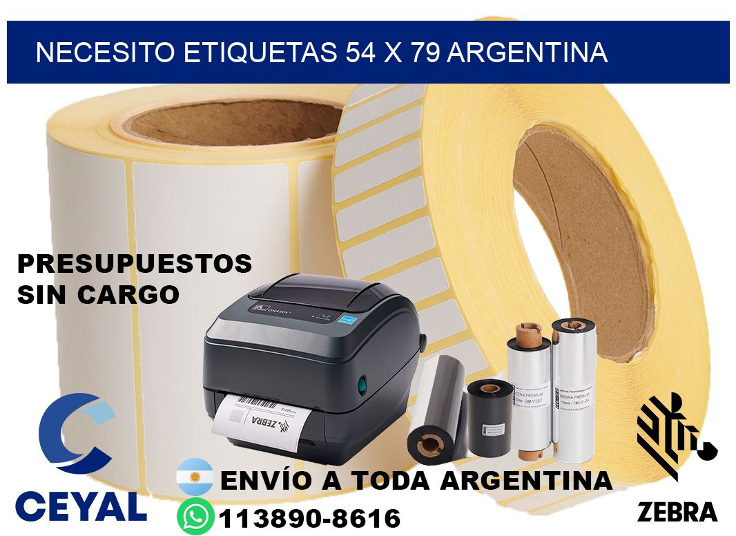 Necesito etiquetas 54 x 79 argentina