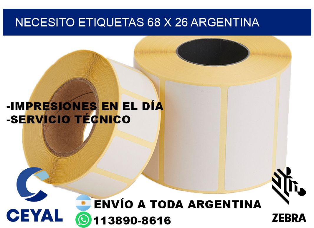 Necesito etiquetas 68 x 26 argentina
