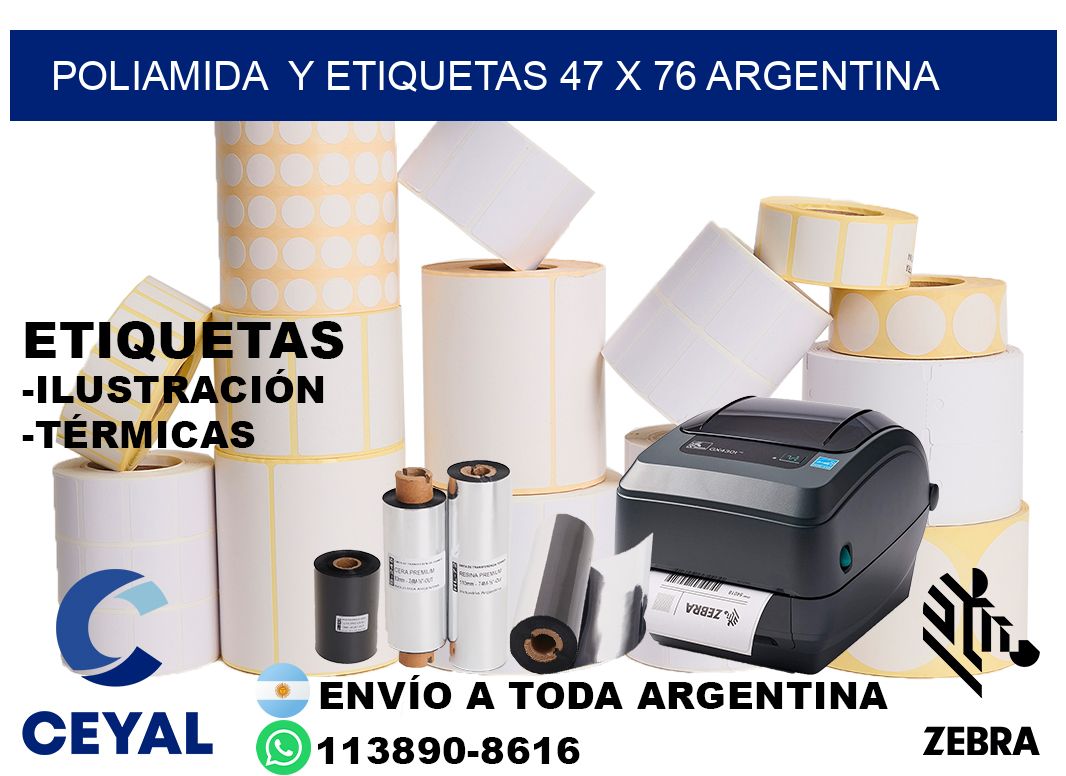 Poliamida  y etiquetas 47 x 76 argentina