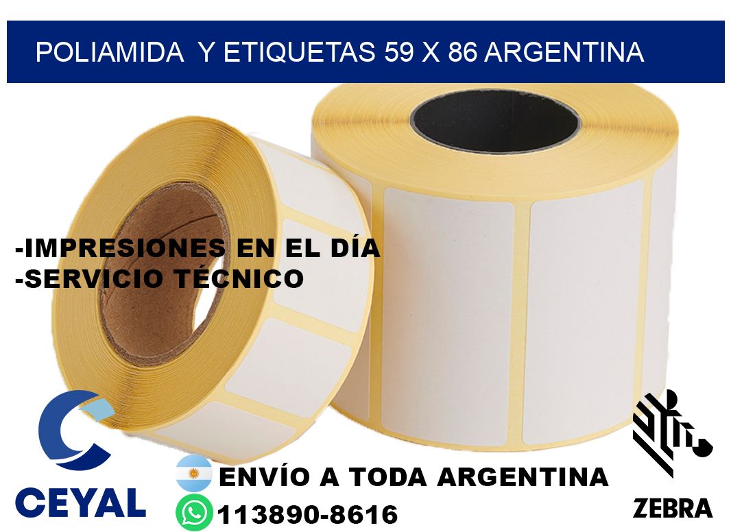 Poliamida  y etiquetas 59 x 86 argentina
