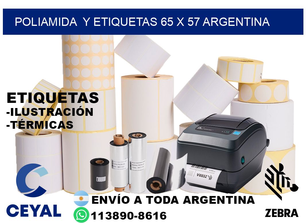 Poliamida  y etiquetas 65 x 57 argentina