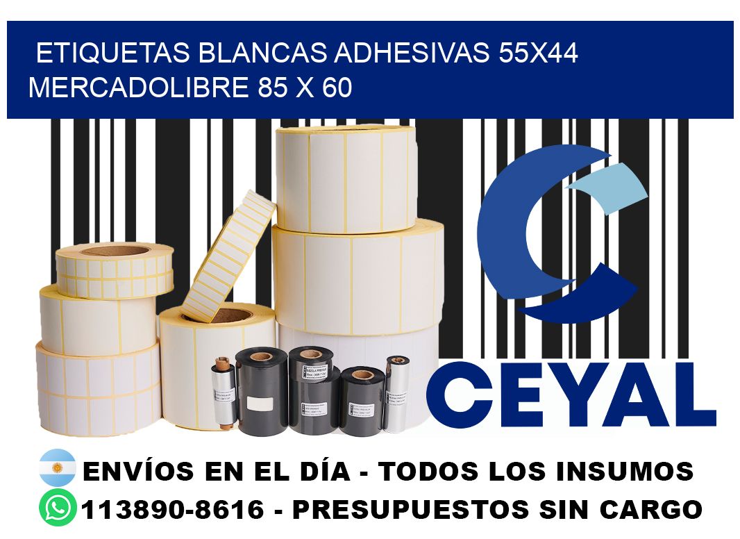 etiquetas blancas adhesivas 55x44 mercadolibre 85 x 60