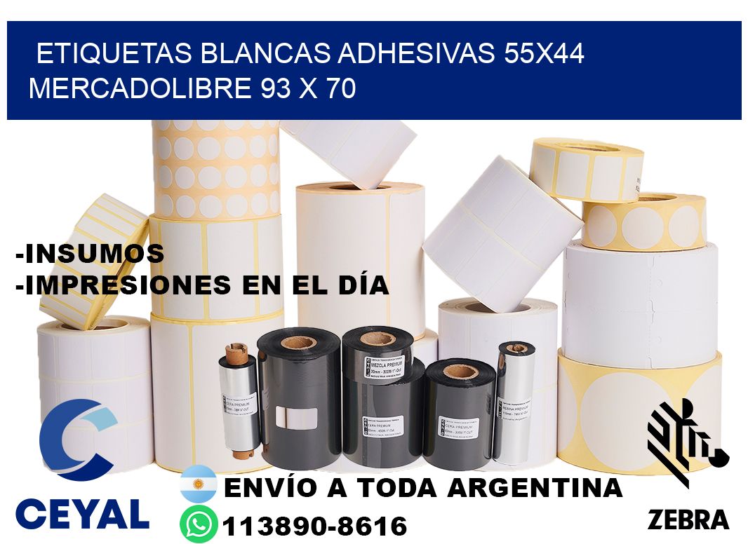 etiquetas blancas adhesivas 55x44 mercadolibre 93 x 70