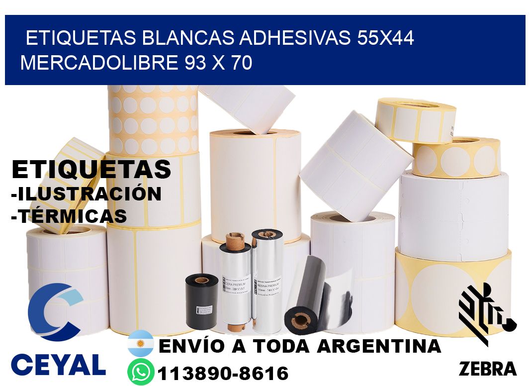 etiquetas blancas adhesivas 55x44 mercadolibre 93 x 70