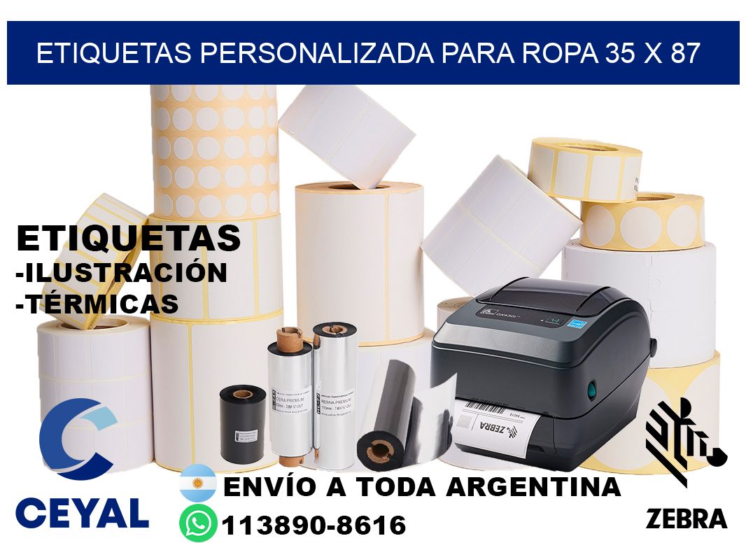 etiquetas personalizada para ropa 35 x 87
