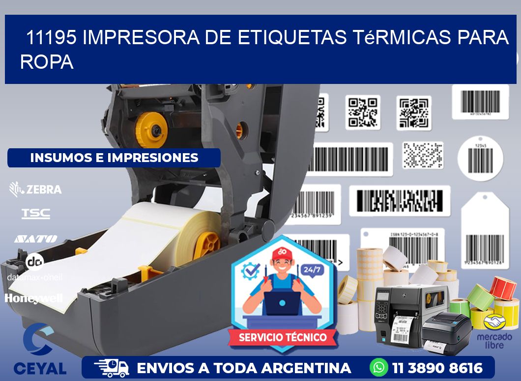 11195 impresora de etiquetas térmicas para ropa
