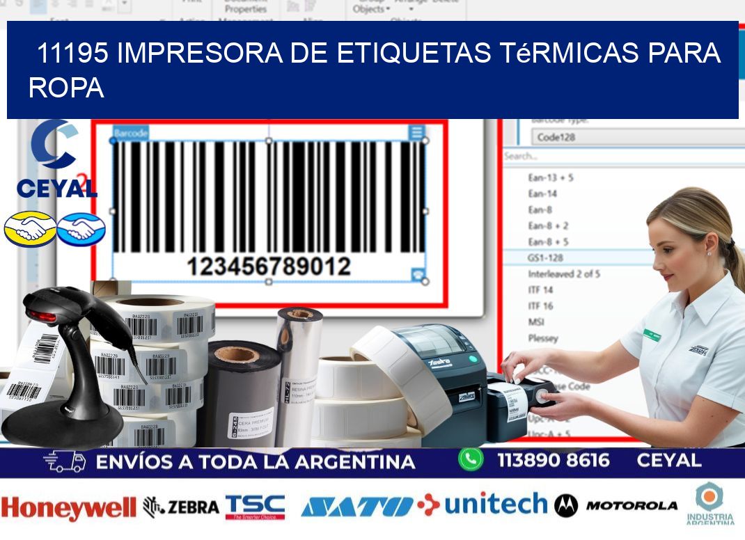 11195 impresora de etiquetas térmicas para ropa
