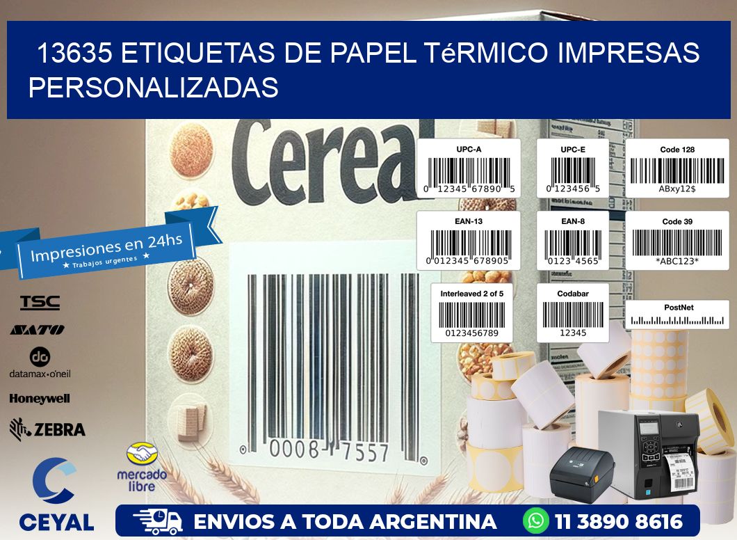 13635 Etiquetas de papel térmico impresas personalizadas