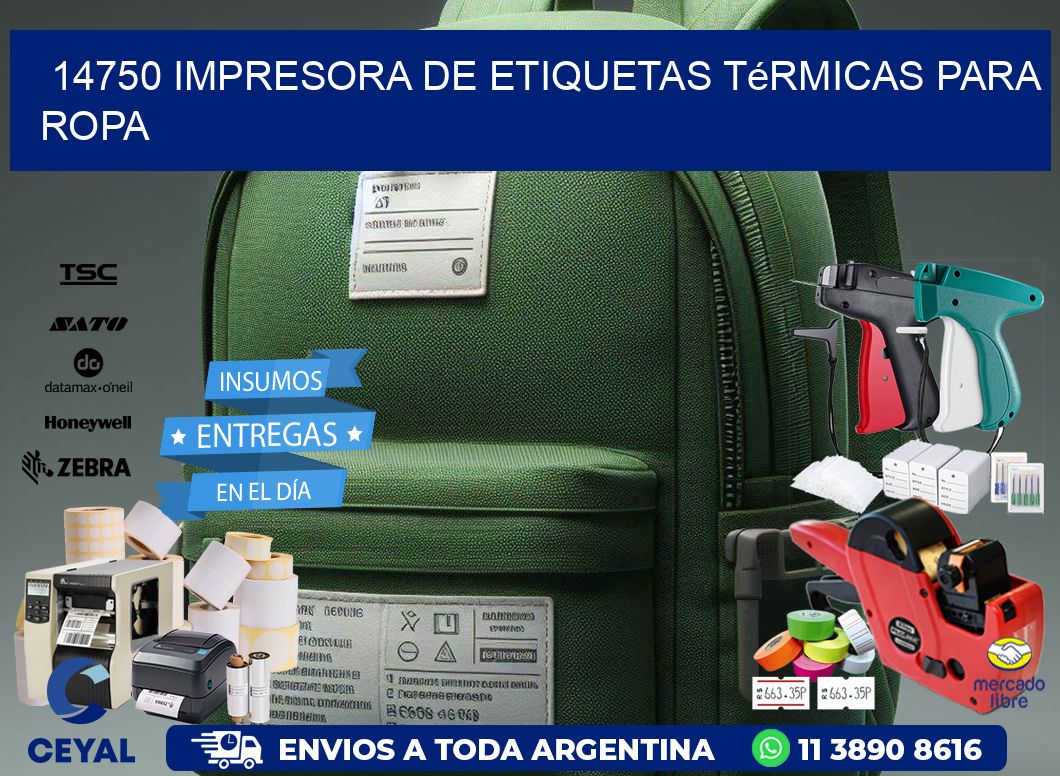 14750 impresora de etiquetas térmicas para ropa