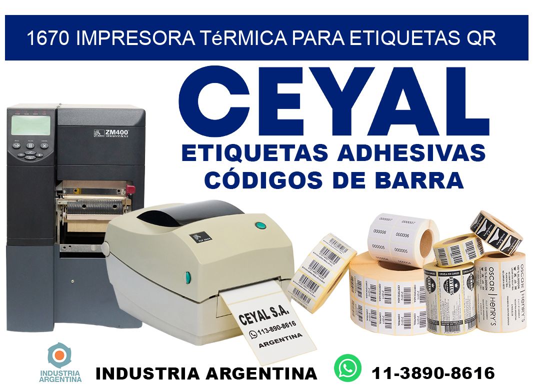 1670 impresora térmica para etiquetas QR