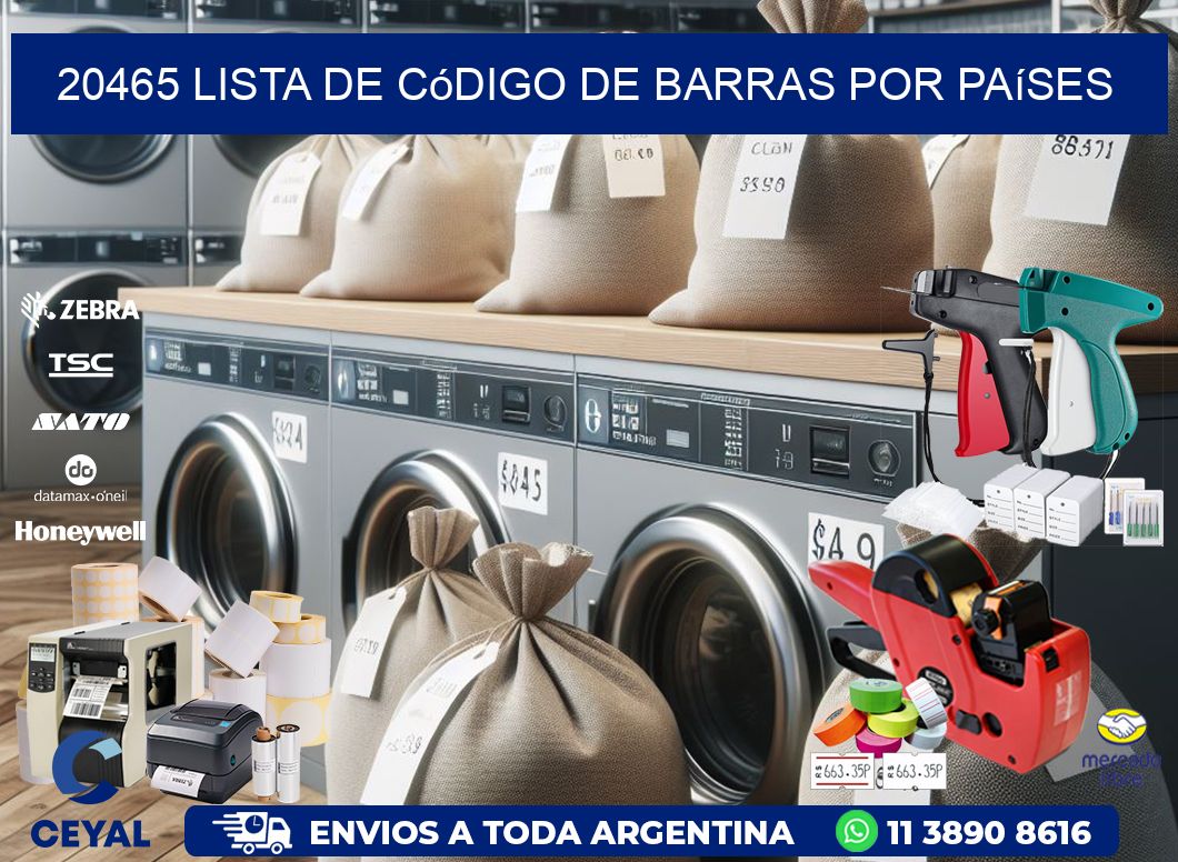 20465 Lista de código de barras por países