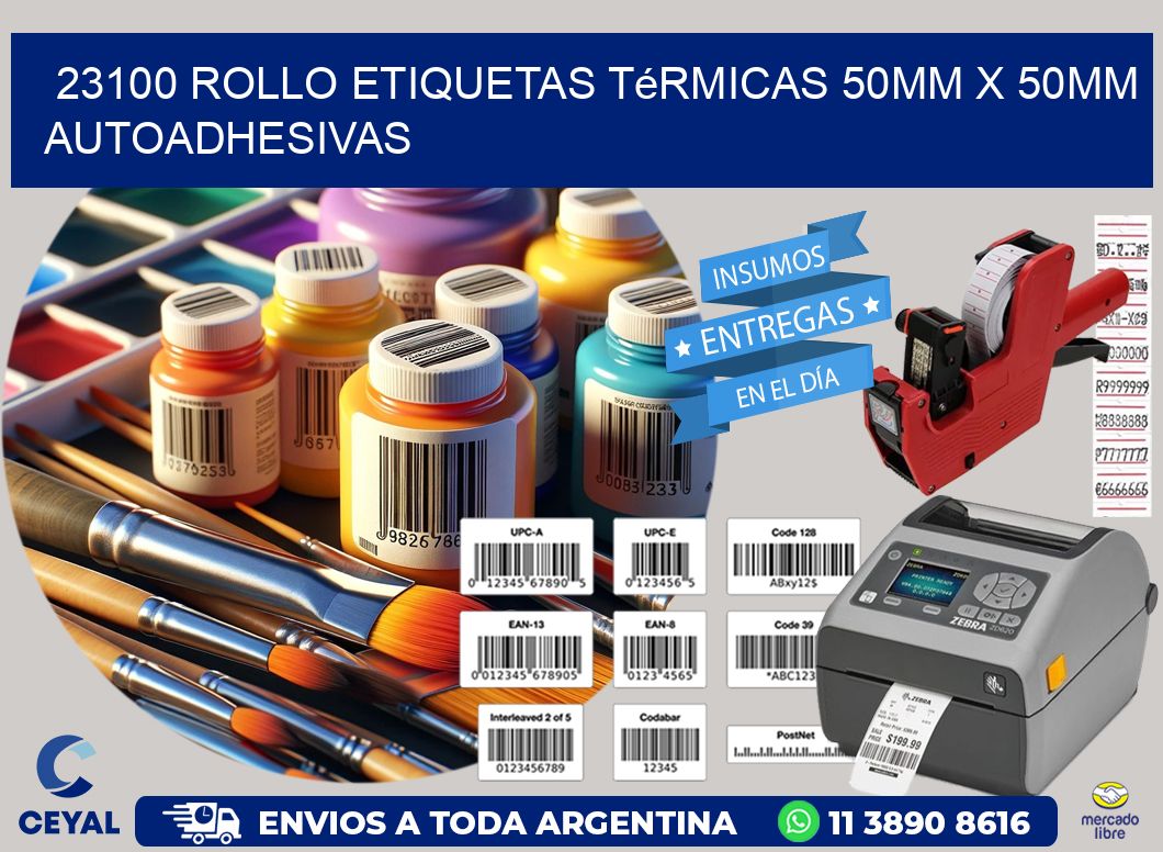 23100 Rollo Etiquetas Térmicas 50mm X 50mm Autoadhesivas