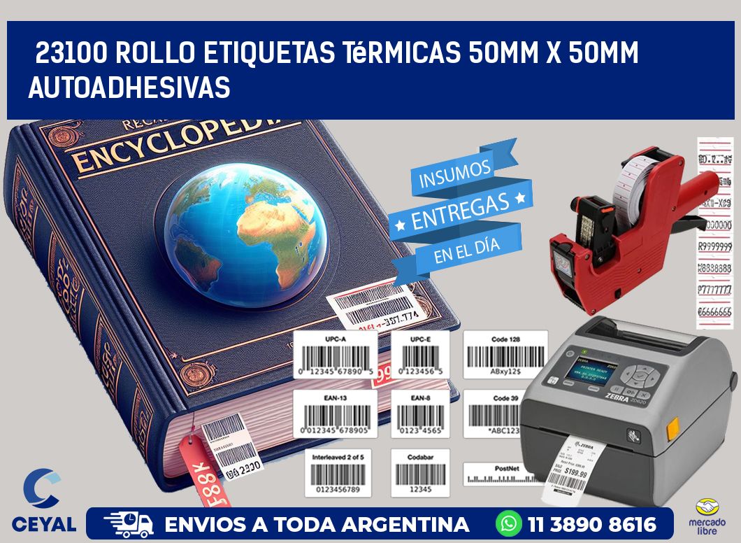 23100 Rollo Etiquetas Térmicas 50mm X 50mm Autoadhesivas