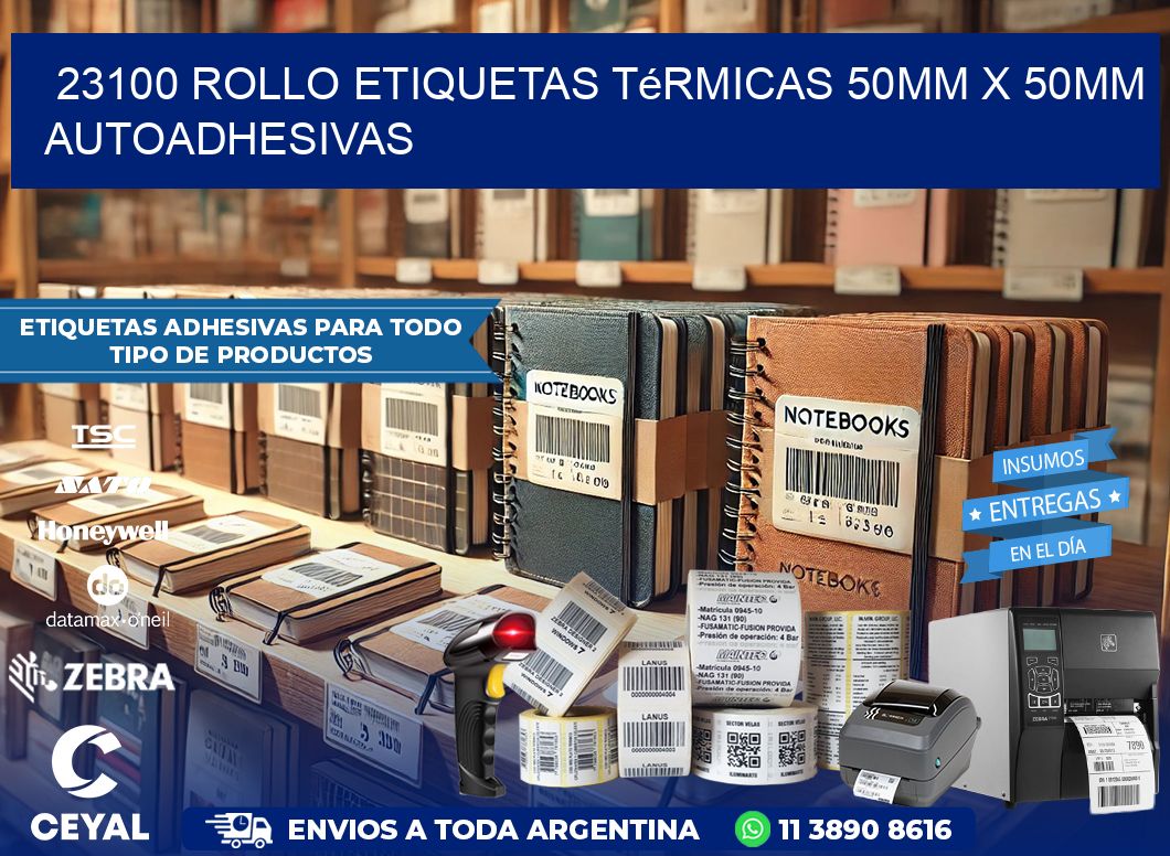 23100 Rollo Etiquetas Térmicas 50mm X 50mm Autoadhesivas