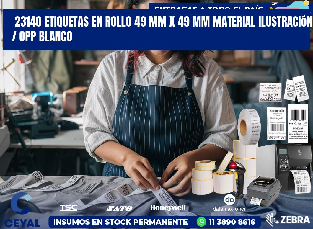 23140 Etiquetas en rollo 49 mm x 49 mm material Ilustración / OPP Blanco