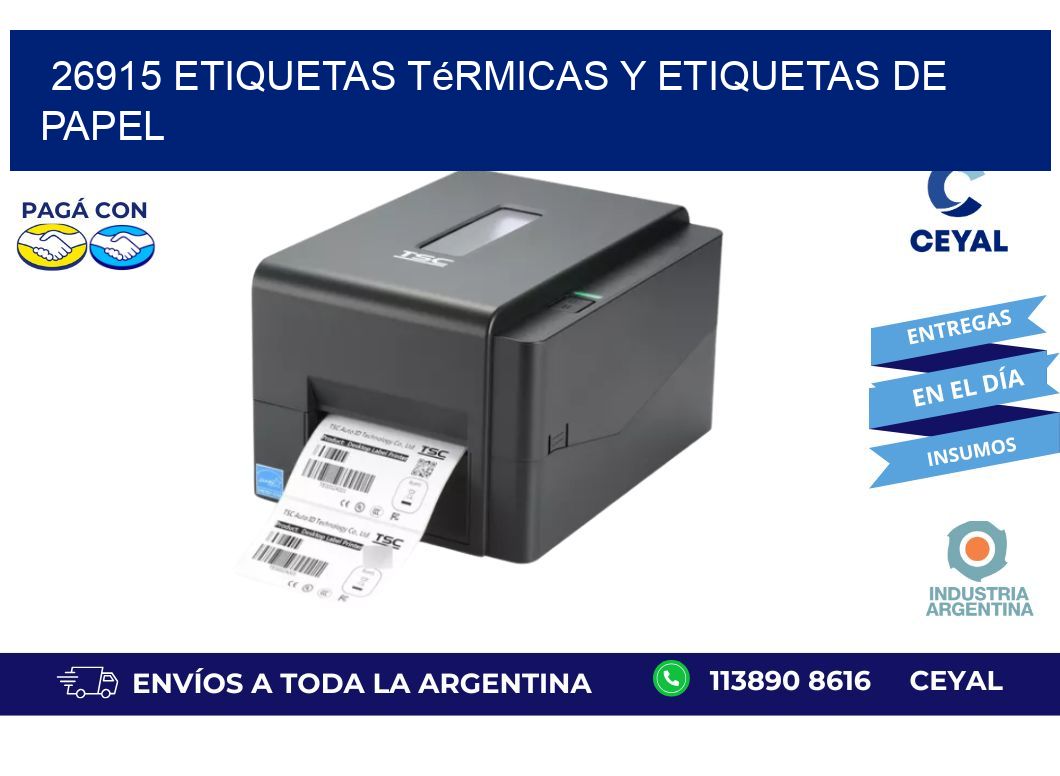 26915 etiquetas térmicas y etiquetas de papel