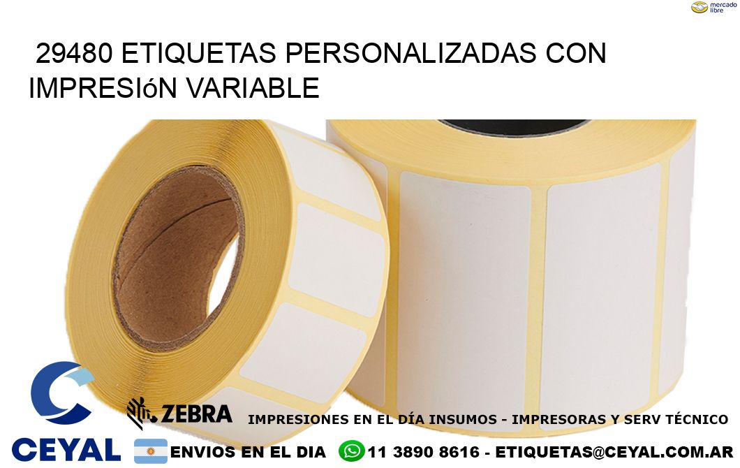 29480 etiquetas personalizadas con impresión variable