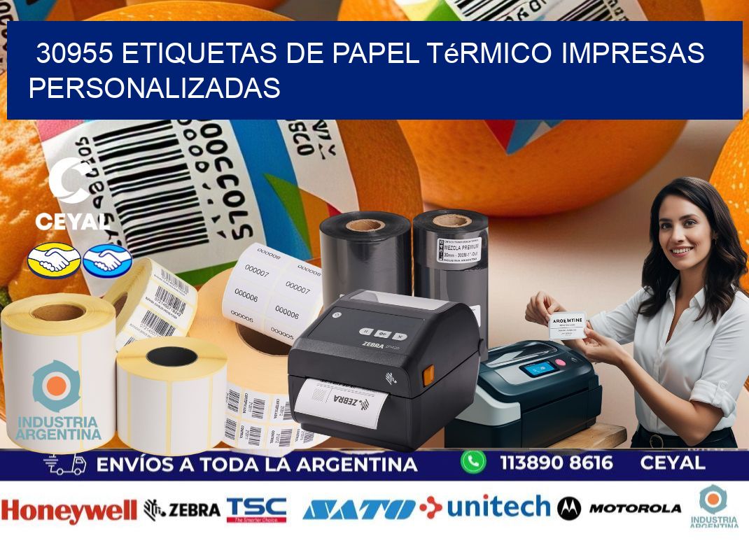 30955 Etiquetas de papel térmico impresas personalizadas