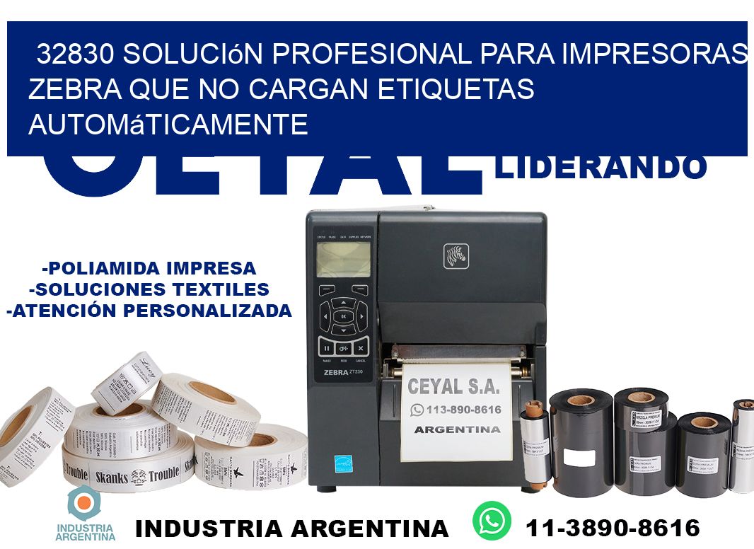 32830 solución profesional para impresoras zebra que no cargan etiquetas automáticamente